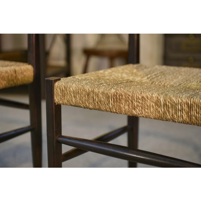 1970s Chairs with Rush Seats, 1970, Set of 2 For Sale - Image 5 of 11
