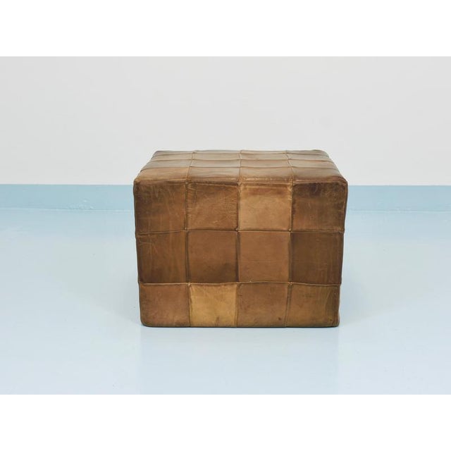 Patchwork Leather Cube Ottoman from de Sede, Switzerland, 1970s For Sale - Image 3 of 18