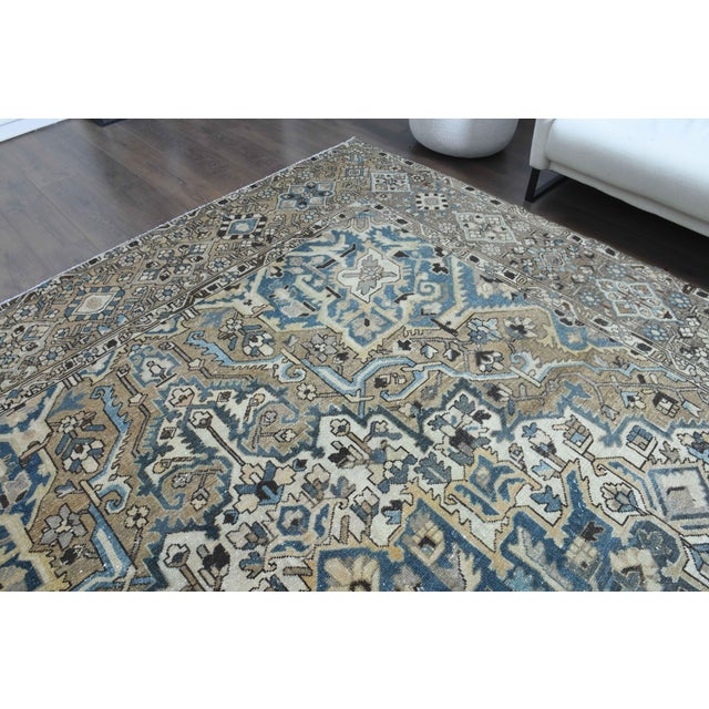 1970s 1970s Vintage Persian Handmade Wool Cotton Light Brown Area Rug For Sale - Image 5 of 11