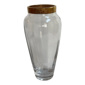 Vintage 1970s Lenox "Autumn" Collection 10" High Crystal Vase Handblown With 24k Gold Encrusted Band