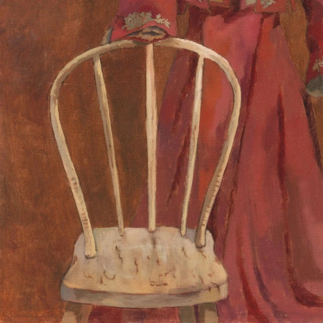 1980s Bentwood Chair, High-Waisted Dress', Post-Impressionist Oil by Jill Davenport For Sale - Image 5 of 11