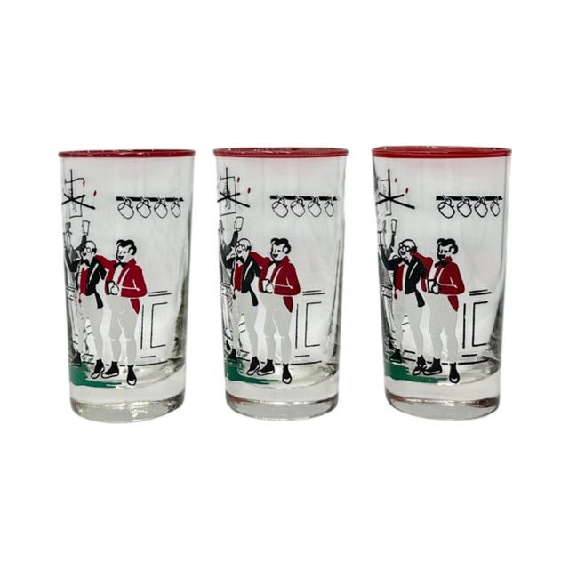 Vintage Libbey Pickwick Dickens Highball Cocktail Glasses - Set 3 For Sale - Image 9 of 9