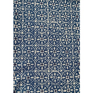Quadrille Nitik II Blue Suncloth Outdoor 3+ Y Fabric For Sale