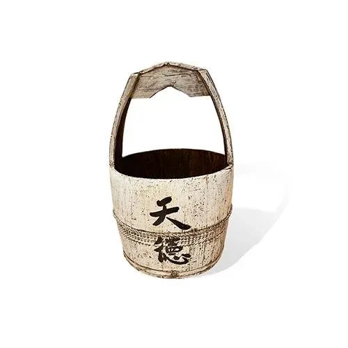 1980s Asian Distressed White Water Bucket For Sale - Image 5 of 5