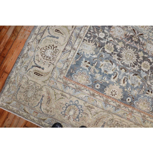 Gray Antique Zabihi Collection Gray Persian Malayer Rug - 10'5" x 13'3" For Sale - Image 8 of 9