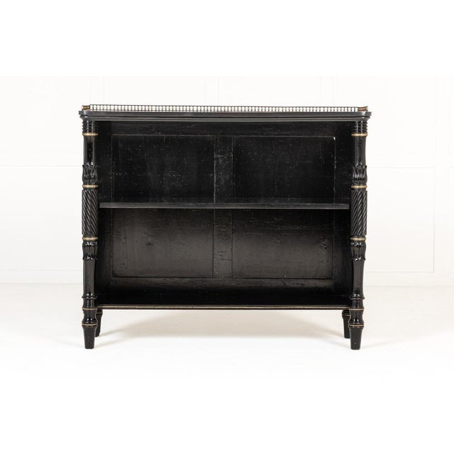 19th Century English Regency Ebonised Open Bookcase For Sale - Image 4 of 8