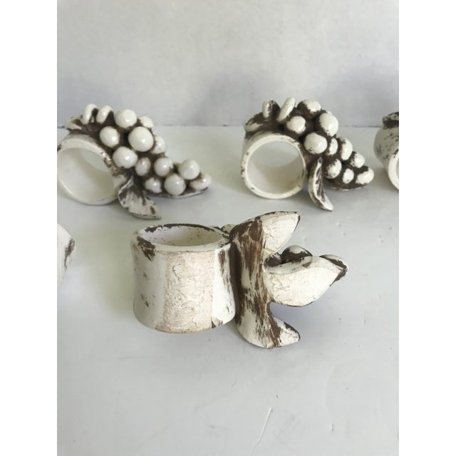 Vintage Pottery Grape Napkin Rings - Set of 6 For Sale In Los Angeles - Image 6 of 8