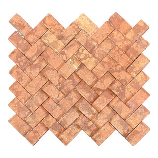 Rosso Verona Marble Honed 1" X 2" Herringbone Mosaic For Sale