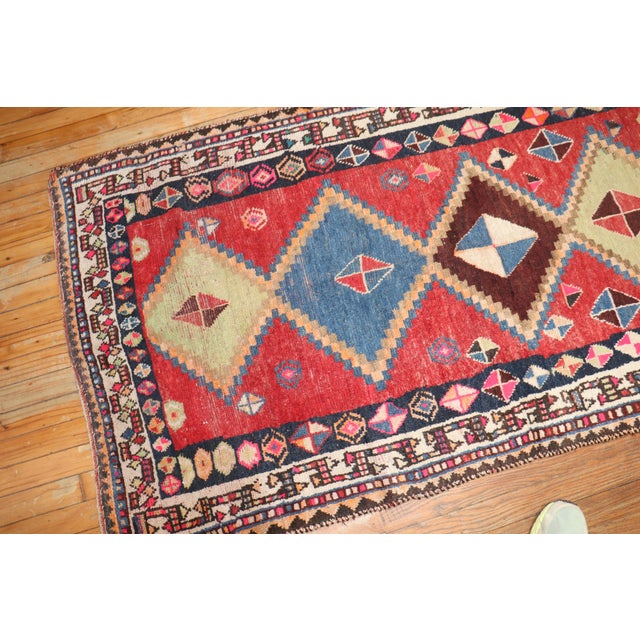 Persian Zabihi Collection Worn Antique Persian Gabbeh Small Rug - 3'2" x 5'9" For Sale - Image 3 of 9