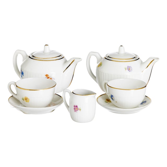 Miniature Tea Set in Porcelain from Vista Alegre, Set of 5 For Sale