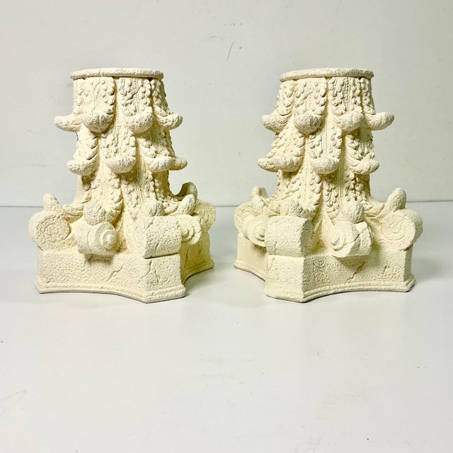 1988 Vintage Italian Corinthian Roman Empire Architectural Plaster Bookends - A Pair. For Sale - Image 12 of 16