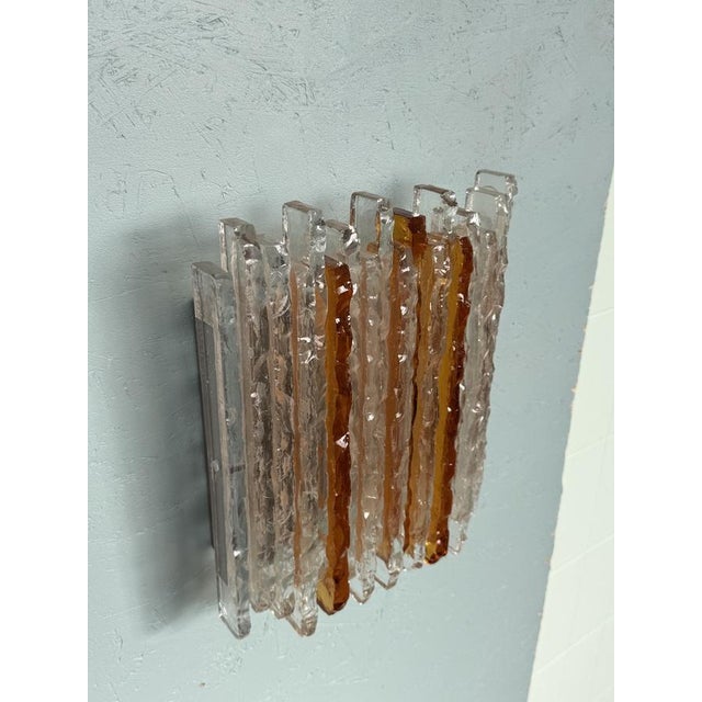 1970s Clear Amber Glass Wall Light by Albano Poli for Poliarte, Italy, 1970s For Sale - Image 5 of 13