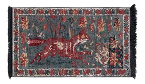 Handknotted Jumping Fox Rug, 3'x5'