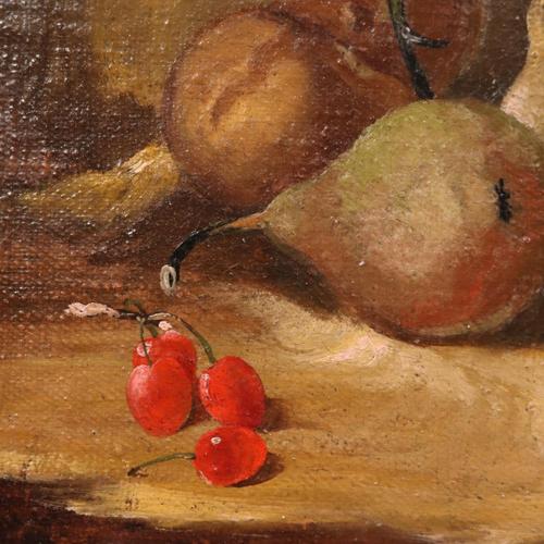 Still Lifes with Fruit, Oil on Canvases, Framed, Set of 2 For Sale - Image 5 of 11