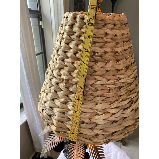 Vintage British Colonial Stacked Elephant Palm Tree Table Lamp For Sale - Image 12 of 12