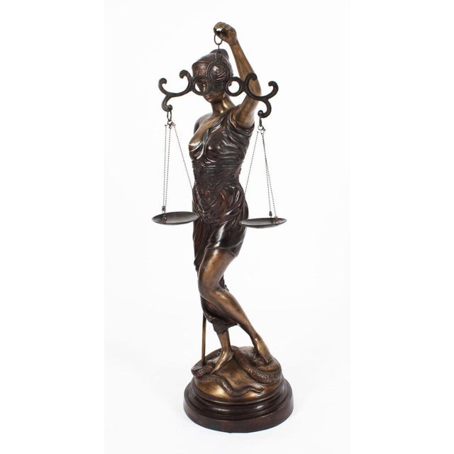 4ft Lady Justice Statue, 20th Century, Bronze For Sale - Image 13 of 18