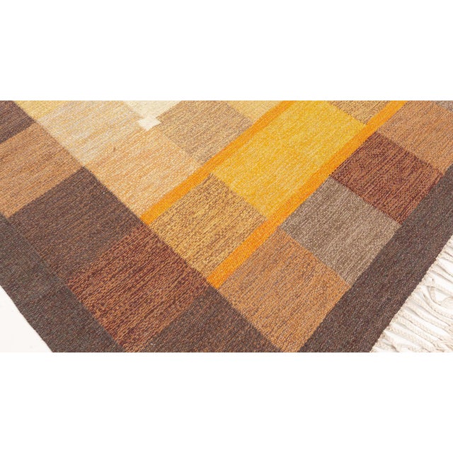 Vintage Swedish Flatweave Rug by Ulla Parkdal, Signed “UP” For Sale In New York - Image 6 of 8