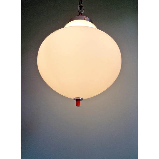 Space Age Pendant Light in White Opaline, 1970 For Sale - Image 6 of 13