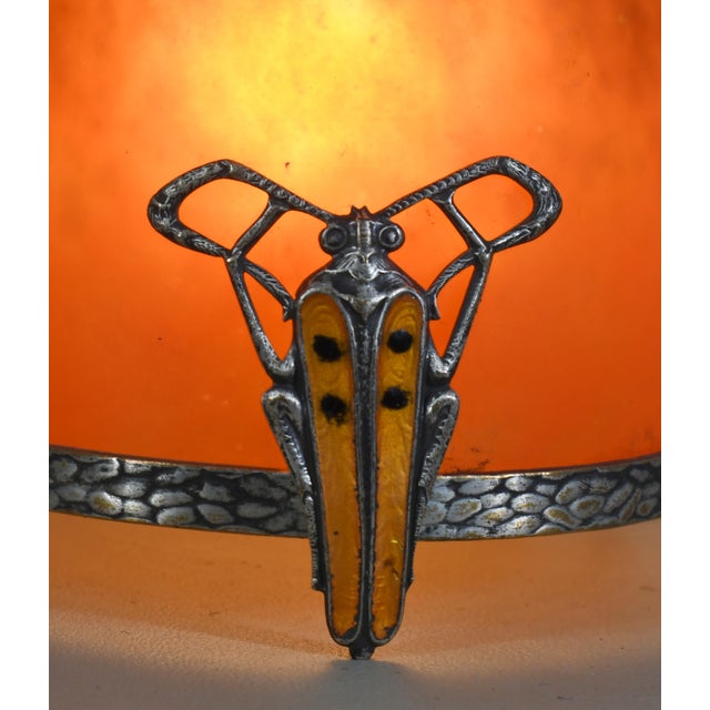 Metal French Art Deco Night Lamp by E. Val Et Cie. & Charles Schneider - 1920s France For Sale - Image 7 of 12