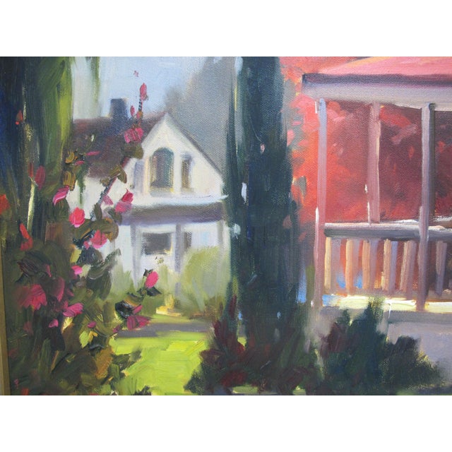 Howard Carr Gilt Frame Signed Oil Painting Summer in Los Olivos California For Sale - Image 4 of 8