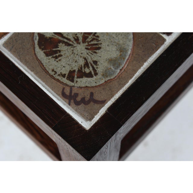 Brown Square Tile Topped Coffee Table in Wenge by Tue Poulsen and Erik Wørts for Heltborg Møbler, Denmark, 1960s For Sale - Image 8 of 18