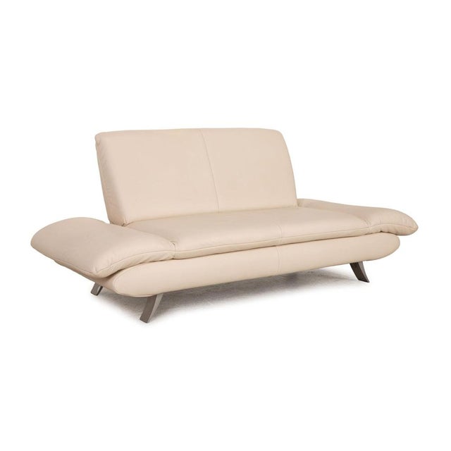 Modern Cream Leather Rossini 2-Seater Sofa from Koinor For Sale - Image 3 of 13