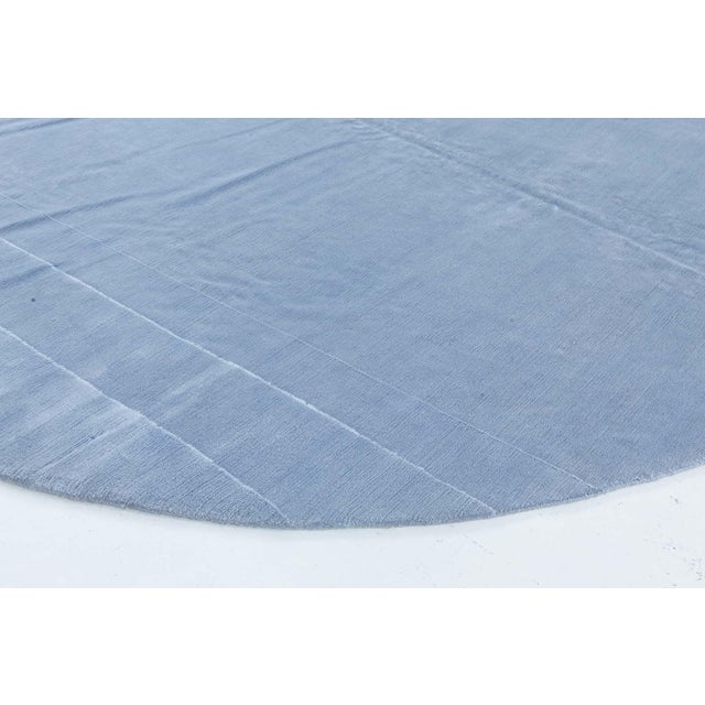 Round Lavender Hand Knotted Mohair Rug by Doris Leslie Blau For Sale - Image 4 of 6