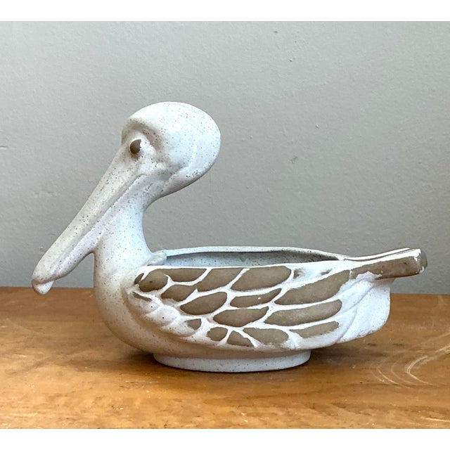 Mid-Century Modern Vintage Ceramic Pelican Bowl For Sale - Image 3 of 12