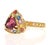 2.47 Carat Tourmaline Sapphire 14 Karat Yellow Gold Cocktail Ring Size 7 For Sale - Image 4 of 6