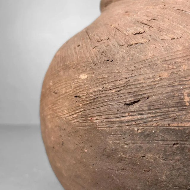 Japanese Organic Terracotta Jar Vase, 1950s For Sale - Image 8 of 14