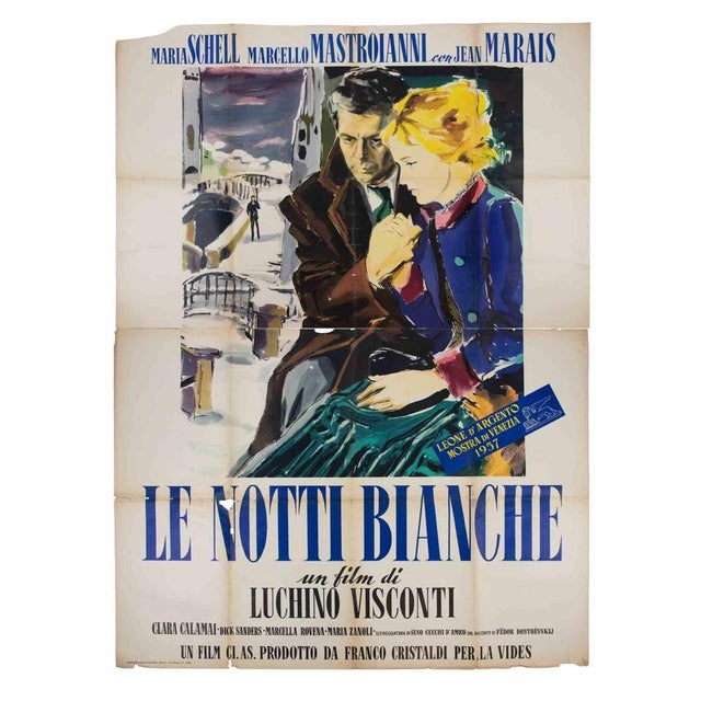 Vintage Poster realized in 1957. Directed by Luchino Visconti. Starring Marcello Mastroianni, Maria Schell. Painted...