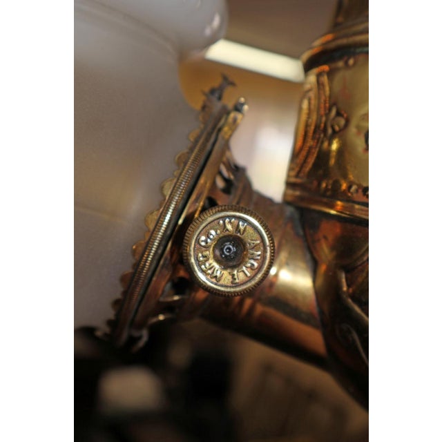19th Century Angle Lamp Co. Double Angle Lamp Brass Kerosene Chandelier For Sale - Image 12 of 12