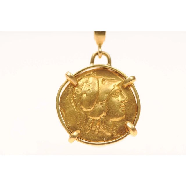 Greek Gold Stater Coin Pendant Trimmed in 22k Gold For Sale - Image 10 of 12
