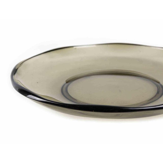 Smoked Glass Plate, Italy, 1970s For Sale - Image 3 of 5