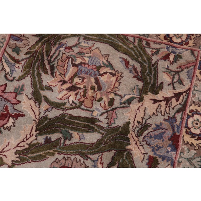 Floral 1990's Pak-Persian Green/Green Wool Rug - 2'0'' X 4'3'' For Sale - Image 4 of 9