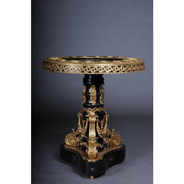 Imperial Center Side Table in Porcelain & Sevres Style Bronze For Sale - Image 4 of 18