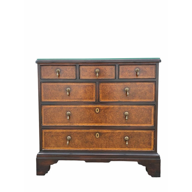 Baker Furniture Company Late 20th Century Baker Milling Road Cherry Burlwood Georgian Dressers - A Pair For Sale - Image 4 of 8