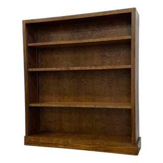 Vintage Mid Century Modern Stained Wood Adjustable Book Shelf. For Sale