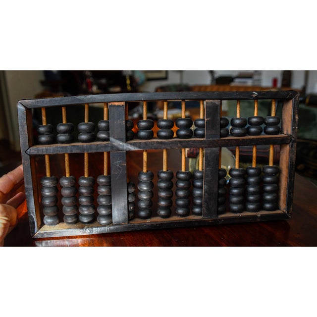 1950s Large Vintage Chinese Wooden Abacus With Metal Accidents For Sale - Image 5 of 16