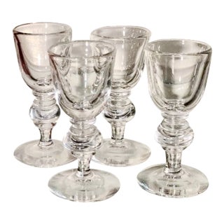 Signed Steuben Crystal Cordial Stems - Frederick Carder C.1950’s For Sale