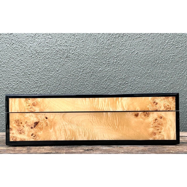 Vintage Lacquered Burl Wood Box For Sale - Image 12 of 12