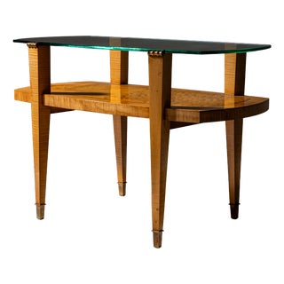 Art Deco Coffee Table with Glass Top, 1940s For Sale
