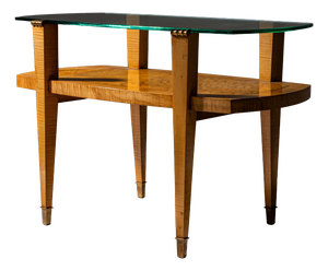 Art Deco Coffee Table with Glass Top, 1940s