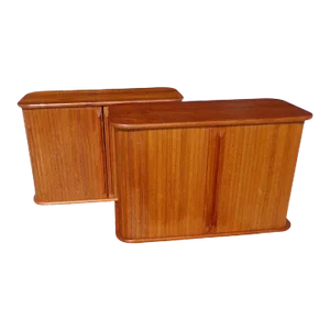 Mid 20th Century Danish Tambour Wall Units - a Pair