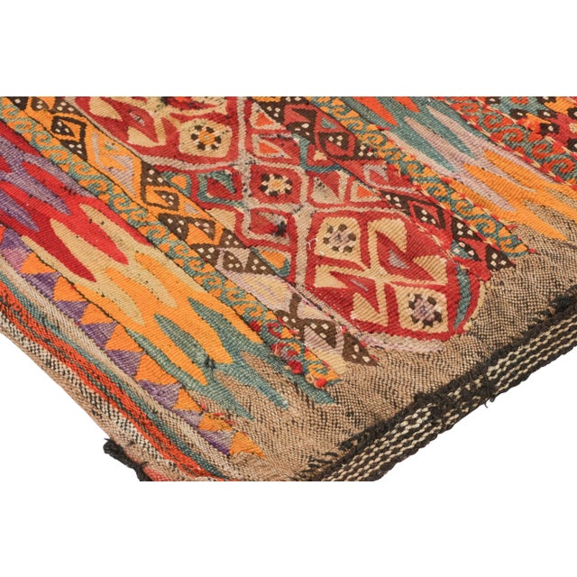 1920s Antique Turkish Bag Textile, Vibrant Geometric Tribal Patterns - Rug & Kilim For Sale - Image 5 of 8