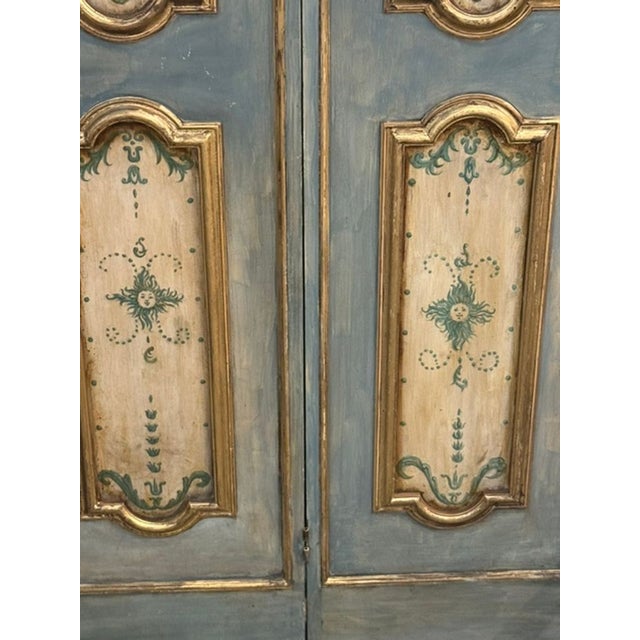 Wood Pair of Italian Painted Doors For Sale - Image 7 of 8