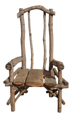 Large Primitive Rustic Tree Branch Throne Arm Chair ~ Raw Wood Limbs