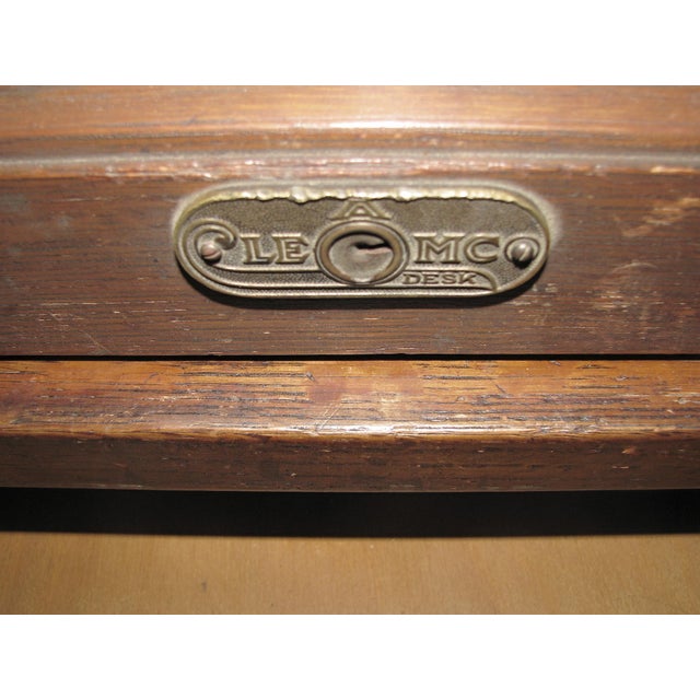 Antique Roll Top Quarter Sawn Oak Wooden Desk For Sale - Image 4 of 15