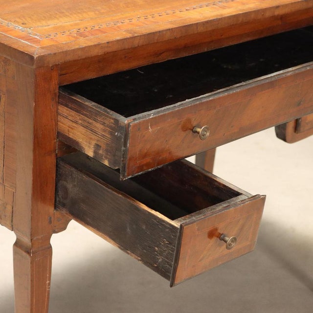 Antique Neoclassical Walnut Writing Desk, 1800s For Sale - Image 3 of 10