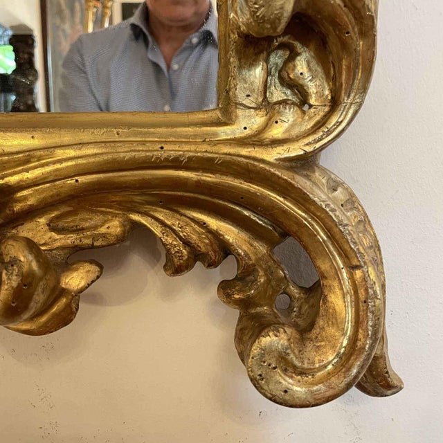 Antique Gilded Framed Mirror, 1700s For Sale - Image 3 of 10